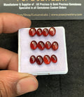 Natural Garnet Gemstone Smooth Oval Shape Cabochon High Quality Loose Gemstones For Jewelry Making 7-8 MM Size 12 Pcs V4626