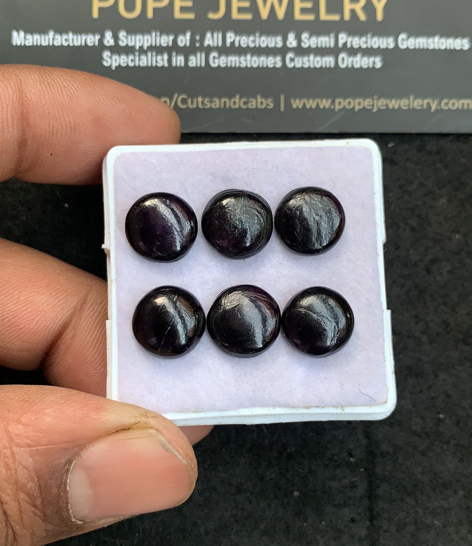 Natural Black Spinel Gemstone Smooth Round Shape Cabochon High Quality Loose Gemstones For Jewelry Making 10 MM Size 6 Pcs V4629