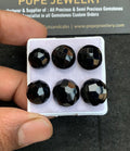 Natural Black Spinel Gemstone Checker Cut Round Shape Cabochon High Quality Loose Gemstones For Jewelry Making 11-14 MM Size 6 Pcs V4631