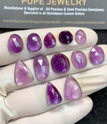 Natural Amethyst Gemstone Rose Cut Mix Shape Cabochon High Quality Loose Gemstones For Jewelry Making 9-17 MM Size 12 Pc V2936