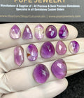 Natural Amethyst Gemstone Rose Cut Mix Shape Cabochon High Quality Loose Gemstones For Jewelry Making 11-18 MM Size 12 Pc V2940