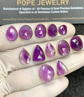 Natural Amethyst Gemstone Rose Cut Mix Shape Cabochon High Quality Loose Gemstones For Jewelry Making 9-14 MM Size 12 Pc V2943