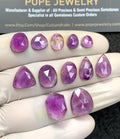 Natural Amethyst Gemstone Rose Cut Mix Shape Cabochon High Quality Loose Gemstones For Jewelry Making 7-17 MM Size 12 Pc V2944