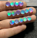 Aurora Opal & Natural Himalayan Rock Crystal Quartz Doublets Rose Cut Heart Shape cabochons Aurora Opal Cabochons Loose Gemstones for Jewelery Making 8x8 MM 15 Pcs SM23603