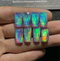 Aurora Opal & Natural Himalayan Rock Crystal Quartz Doublets Rose Cut Rectangle Shape cabochons Aurora Opal Cabochons Loose Gemstones for Jewelery Making 16x8 MM 8 Pcs SM23606 (Copy)