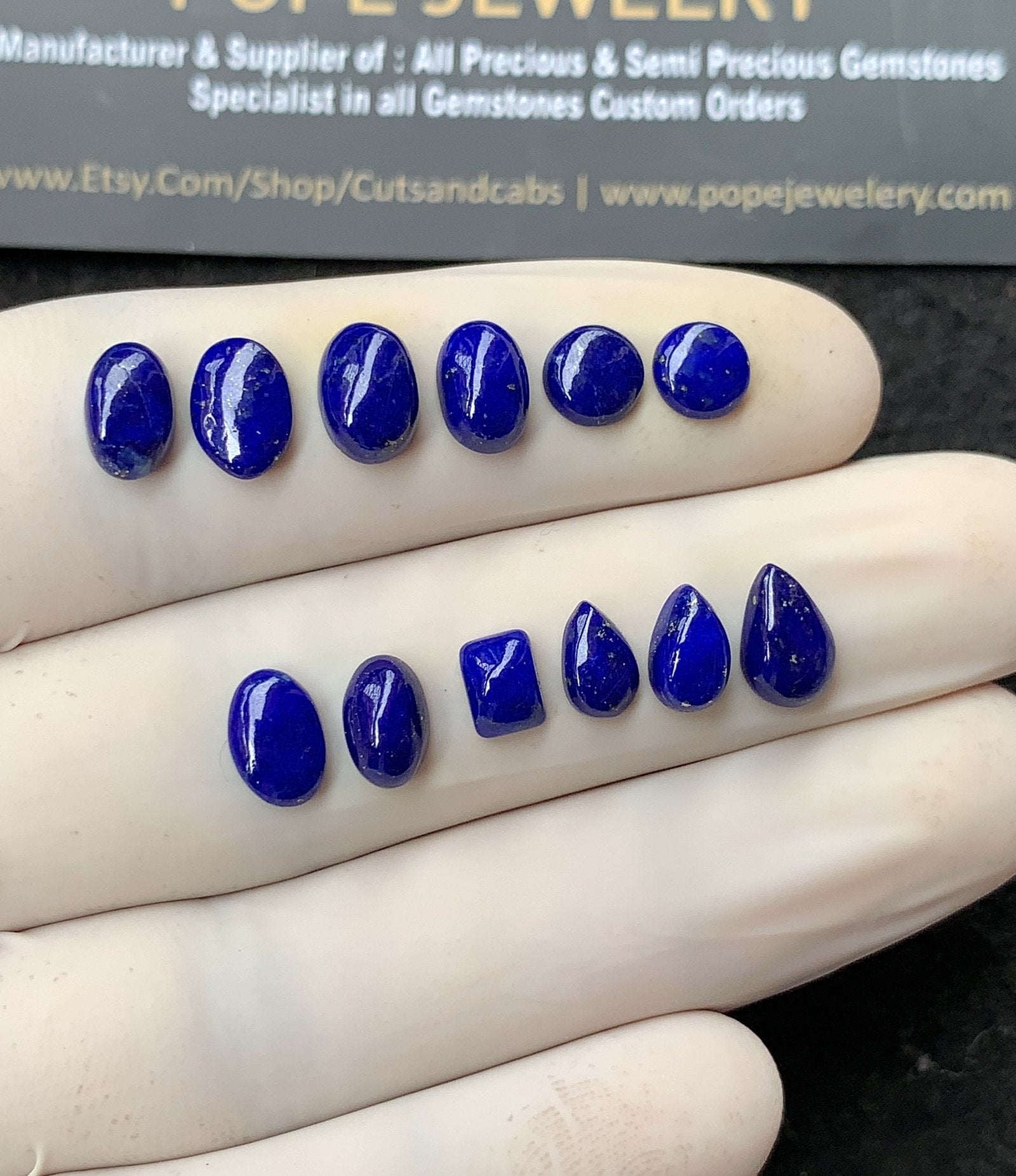 Natural Lapis Lazuli Gemstone Smooth Mix Shape Cabochon High Quality Loose Gemstones For Jewelry Making 6-9 MM Size 12 Pcs SM24797
