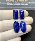 Natural Lapis Lazuli Gemstone Rose Cut Mix Shape Cabochon High Quality Loose Gemstones For Jewelry Making 16-20 MM Size 2 Pair SM24802