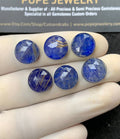 Natural Lapis & Golden Rutile Doublet Gemstone Rose Cut Round Shape Cabochon High Quality Loose Gemstones For Jewelry Making 12 MM Size 6 Pcs SM24805