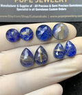 Natural Lapis & Golden Rutile Doublet Gemstone Rose Cut Mix Shape Cabochon High Quality Loose Gemstones For Jewelry Making 10-14 MM Size 4 pair SM24807