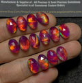 Purple Aurora Opal & Natural Himalayan Rock Crystal Quartz Doublets Rose Cut Oval Shape Cabochons Aurora Opal Cabochons Loose Gemstones for Jewellery Making 12x8 MM 14 Pcs SM23653