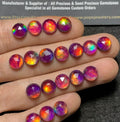 Purple Aurora Opal & Natural Himalayan Rock Crystal Quartz Doublets Rose Cut Round Shape Cabochons Aurora Opal Cabochons Loose Gemstones for Jewellery Making 8 MM 20 Pcs SM23656