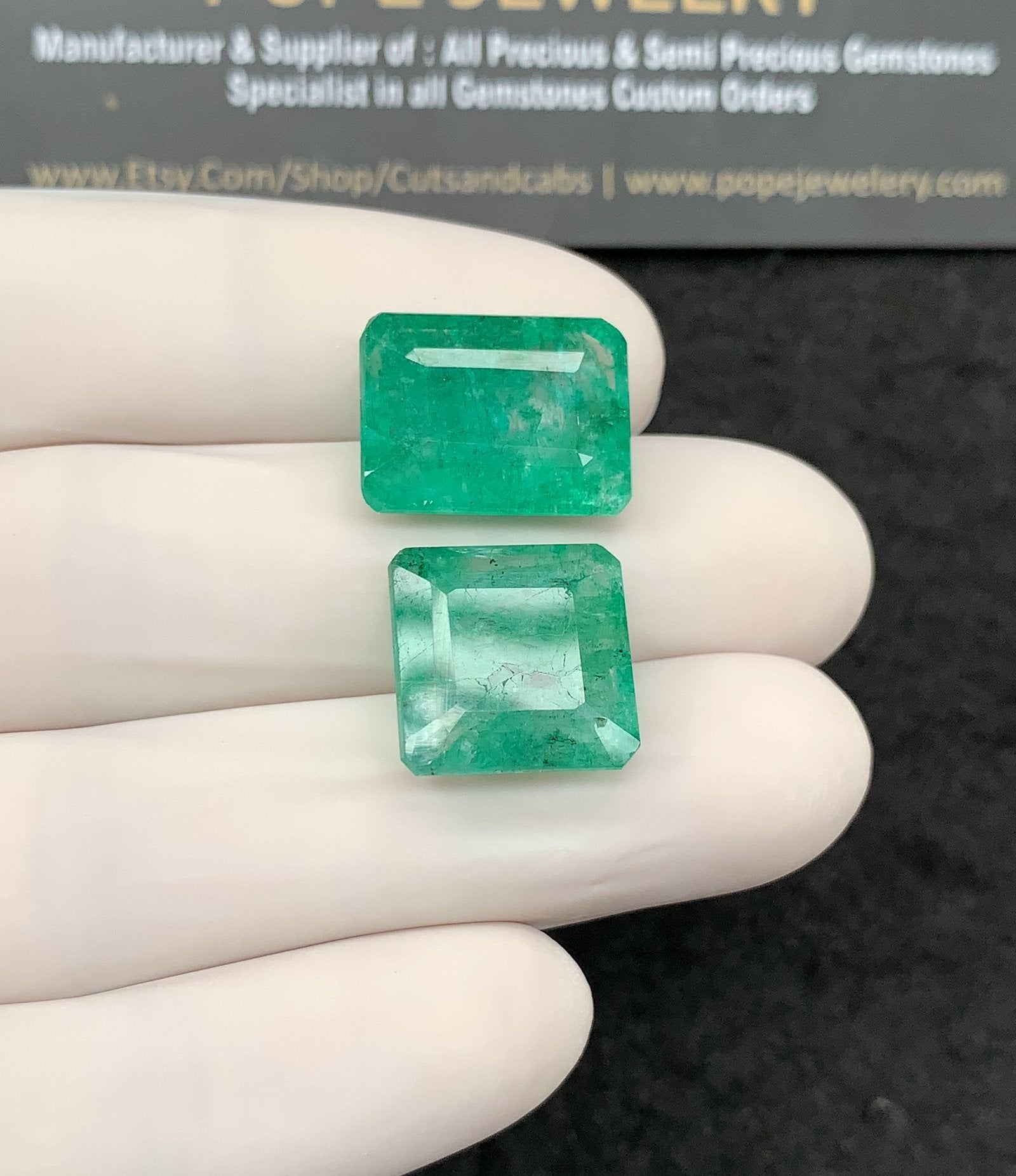 Natural Beryl Gemstone Faceted Cut Rectangle Shape High Quality Loose Gemstones For Jewelry Making 14-16 MM Size 2 Pcs SM24817