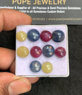 Natural Multi Sapphire Gemstone Rose Cut Round Shape Cabochon High Quality Loose Gemstones For Jewelry Making 8-10 MM Size 10 Pcs V4635