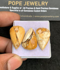 Natural Maligano Jasper Gemstone Smooth Pear Shape Cabochon High Quality Loose Gemstones For Jewelry Making 24-25 MM Size 3 Pcs V4645