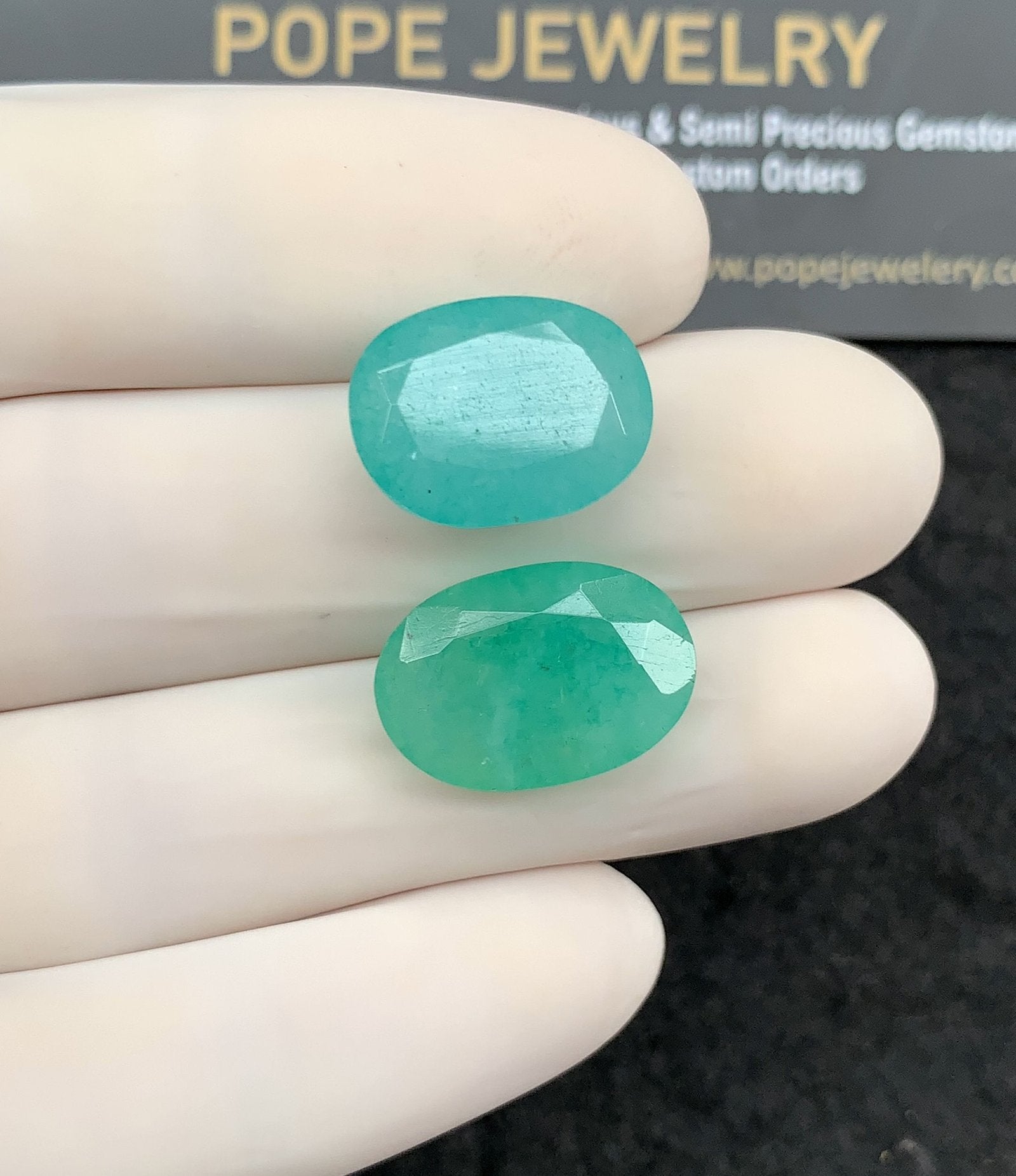 Natural Beryl Gemstone Faceted Cut Oval Shape High Quality Loose Gemstones For Jewelry Making 16-18 MM Size 2 Pcs SM24839