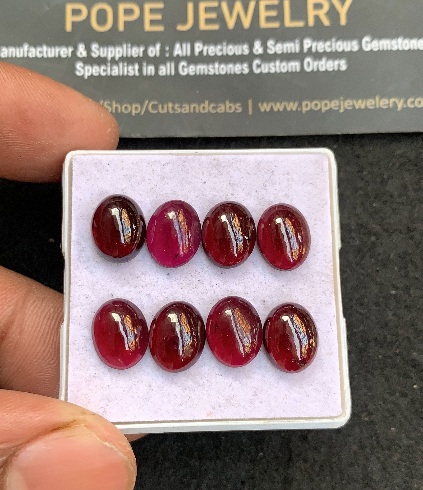 Natural Garnet Gemstone Smooth Oval Shape Cabochon High Quality Loose Gemstones For Jewelry Making 9-11 MM Size 8 Pcs V4650
