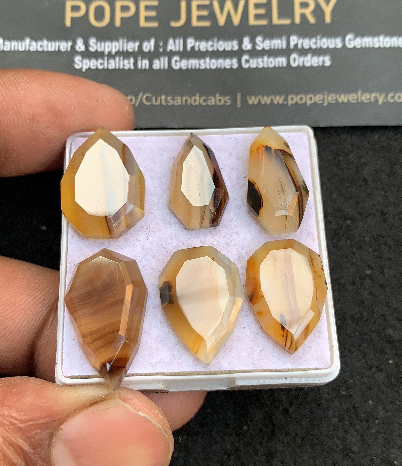 Natural Montana Agate Gemstone Step Cut Fancy Shape Cabochon High Quality Loose Gemstones For Jewelry Making 16-21 MM Size 6 Pcs V4654
