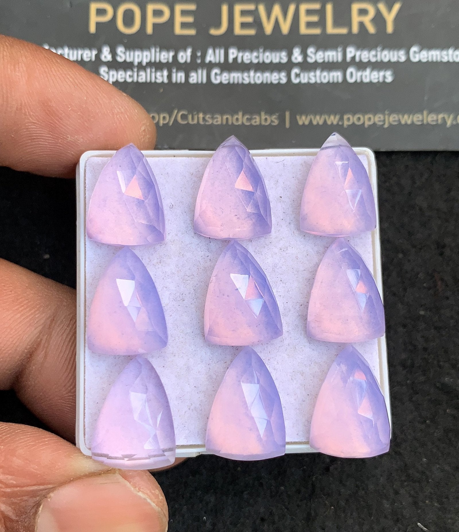 Natural Lavender Quartz Gemstone Rose Cut Fancy Shape Cabochon High Quality Loose Gemstones For Jewelry Making 14x10 MM Size 9 Pcs V4666