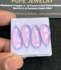 Natural Lavender Quartz Gemstone Rose Cut Pear Shape Cabochon High Quality Loose Gemstones For Jewelry Making 23-24 MM Size 4 Pcs V4669