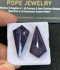 Blue Sandstone Doublet Gemstone Step Cut Fancy Shape Cabochon High Quality Loose Gemstones For Jewelry Making 30-32 MM Size 2 Pcs V4671