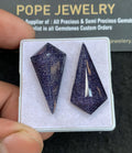 Blue Sandstone Doublet Gemstone Step Cut Fancy Shape Cabochon High Quality Loose Gemstones For Jewelry Making 31-32 MM Size 2 Pcs V4674
