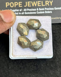 Natural Pyrite Gemstone Rose Cut Hexagon Shape Cabochon High Quality Loose Gemstones For Jewelry Making 14-15 MM Size 5 Pcs V5114