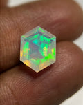 Natural Ethiopian Opal Gemstone Faceted Cut Hexagon Shape High Quality Loose Gemstones For Jewelry Making 11x8x5 MM Size SM24901