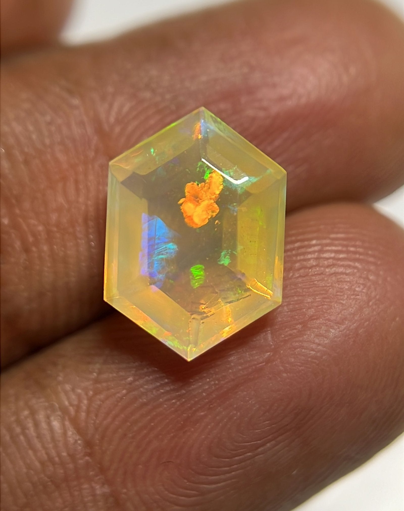 Natural Ethiopian Opal Gemstone Faceted Cut Hexagon Shape High Quality Loose Gemstones For Jewelry Making 13x9x5 MM Size SM24904