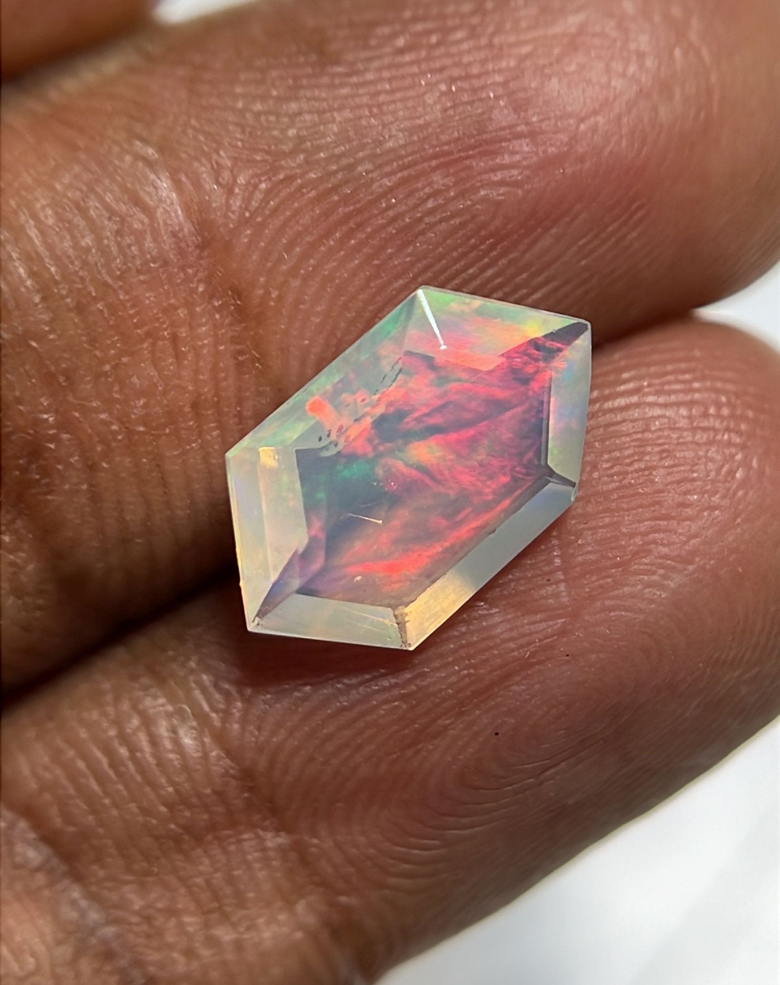 Natural Ethiopian Opal Gemstone Faceted Cut Hexagon Shape High Quality Loose Gemstones For Jewelry Making 13x8x4 MM Size SM24907