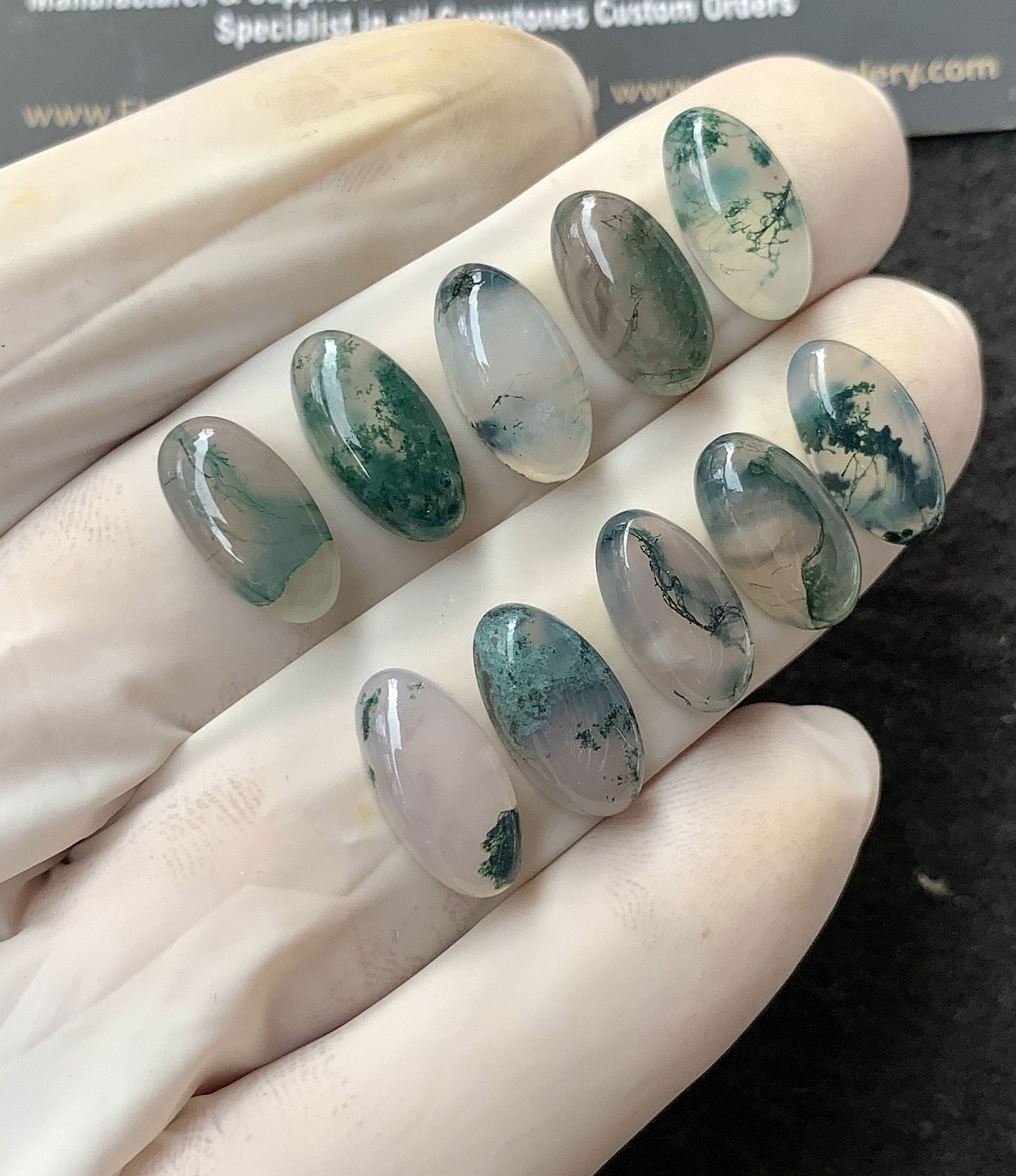 Natural Moss Agate Gemstone Smooth Oval Shape Cabochon High Quality Loose Gemstones For Jewelry Making 15x8 MM Size 10 Pcs SM24862