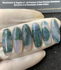 Natural Moss Agate Gemstone Smooth Oval Shape Cabochon High Quality Loose Gemstones For Jewelry Making 30x10 MM Size 6 Pcs SM24866
