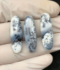 Natural Dendrite opal Gemstone Rose Cut Oval Shape High Quality Loose Gemstones For Jewelry Making 31x10 MM Size 3 Pcs V2512