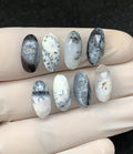 Natural Dendrite opal Gemstone Rose Cut Oval Shape High Quality Loose Gemstones For Jewelry Making 15x7 MM Size 8 Pcs V2514