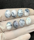Natural Dendrite opal Gemstone Rose Cut Oval Shape High Quality Loose Gemstones For Jewelry Making 14x10 MM Size 8 Pcs V2515