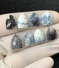 Natural Dendrite opal Gemstone Rose Cut Fancy Shape High Quality Loose Gemstones For Jewelry Making 14x10 MM Size 8 Pcs V2517