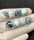 Natural Dendrite Opal Gemstone Rose Cut Cushion Shape Cabochon High Quality Loose Gemstones For Jewelry Making 12 MM Size 8 Pcs V2520