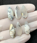 Natural Dendrite Opal Gemstone Rose Cut Pear Shape Cabochon High Quality Loose Gemstones For Jewelry Making 20x8 MM Size 6 Pcs V2525