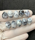 Natural Dendrite Opal Gemstone Rose Cut Pear Shape Cabochon High Quality Loose Gemstones For Jewelry Making 14x10 MM Size 10 Pcs V2527