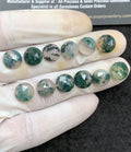 Natural Moss Agate Gemstone Rose Cut Round Shape Cabochon High Quality Loose Gemstones For Jewelry Making 10 MM Size 12 Pc V2968