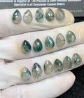 Natural Moss Agate Gemstone Rose Cut Pear Shape Cabochon High Quality Loose Gemstones For Jewelry Making 10x7 MM Size 16 Pc V2973