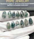 Natural Moss Agate Gemstone Rose Cut Pear Shape Cabochon High Quality Loose Gemstones For Jewelry Making 15x7 MM Size 12 Pc V2977