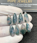 Natural Moss Agate Gemstone Rose Cut Pear Shape Cabochon High Quality Loose Gemstones For Jewelry Making 20x8 MM Size 8 Pc V2980