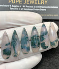 Natural Moss Agate Gemstone Rose Cut Pear Shape Cabochon High Quality Loose Gemstones For Jewelry Making 30x10 MM Size 6 Pc V2982
