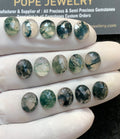 Natural Moss Agate Gemstone Rose Cut Oval Shape Cabochon High Quality Loose Gemstones For Jewelry Making 10x8 MM Size 15 Pc V2986