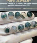 Natural Moss Agate Gemstone Rose Cut Oval Shape Cabochon High Quality Loose Gemstones For Jewelry Making 12x10 MM Size 10 Pc V2990