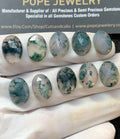 Natural Moss Agate Gemstone Rose Cut Oval Shape Cabochon High Quality Loose Gemstones For Jewelry Making 14x10 MM Size 10 Pc V2991