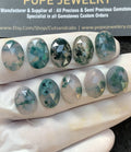 Natural Moss Agate Gemstone Rose Cut Oval Shape Cabochon High Quality Loose Gemstones For Jewelry Making 14x10 MM Size 10 Pc V2992