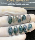 Natural Moss Agate Gemstone Rose Cut Oval Shape Cabochon High Quality Loose Gemstones For Jewelry Making 15x8 MM Size 10 Pc V2993