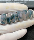 Natural Moss Agate Gemstone Rose Cut Oval Shape Cabochon High Quality Loose Gemstones For Jewelry Making 20x10 MM Size 6 Pc V2995
