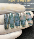 Natural Moss Agate Gemstone Rose Cut Oval Shape Cabochon High Quality Loose Gemstones For Jewelry Making 30 MM Size 5 Pc V2998
